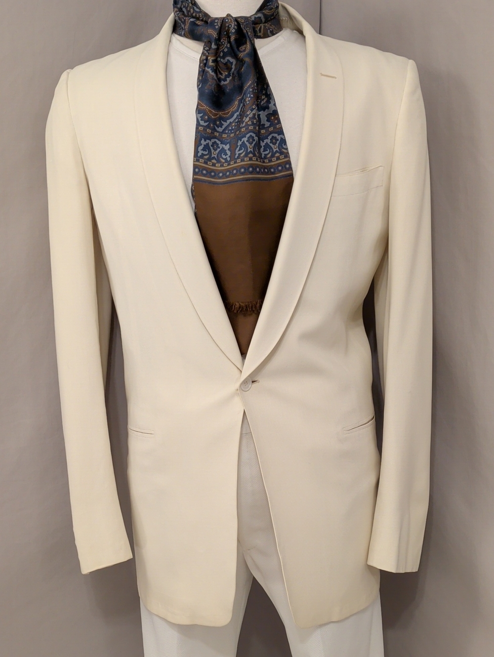 Vintage After Six Cream White Dinner Jacket Men's Formal 38xL Jack Keen SeeMeas